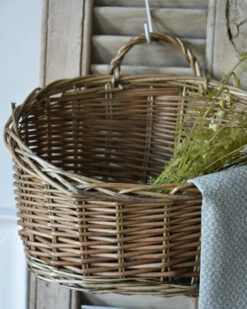 Rieten 'wand' Mand Ovaal Met Asymmetrische Opening, IB Laursen -Woondecoratie rieten wand mand ovaal met asymmetrische opening ib laursen 3