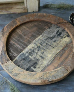 Ronde Oud Houten Plateau, IB Laursen -Woondecoratie ronde oud houten plateau unique ib laursen 3