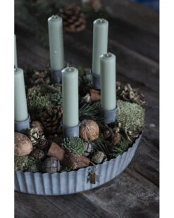 Ronde Zinken Schaal Met Hoge Schulp Rand, IB Laursen -Woondecoratie ronde zinken schaal met hoge schulp rand ib laursen 2