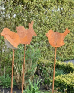 Tuindecoratie Prikkers Ecoroest Set Van 3 Vogeltjes -Woondecoratie tuindecoratie prikkers ecoroest set van 3 vogeltjes 5