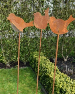 Tuindecoratie Prikkers Ecoroest Set Van 3 Vogeltjes -Woondecoratie tuindecoratie prikkers ecoroest set van 3 vogeltjes 6