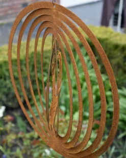 Wind Vanger Rond Vuurtoren Met Bootje En Meeuwen Ecoroest -Woondecoratie wind vanger rond vuurtoren met bootje en meeuwen ecoroest 3