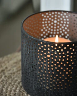 Windlicht Van Metaal Met Ronde Gaatjes Cirkel Patroon -Woondecoratie windlicht van metaal met ronde gaatjes cirkel patroon 5