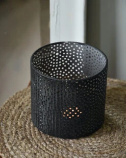 Windlicht Van Metaal Met Ronde Gaatjes Cirkel Patroon -Woondecoratie windlicht van metaal met ronde gaatjes cirkel patroon 6