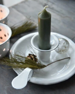 Wit Emaille Kandelaar Met Oor, IB Laursen -Woondecoratie wit emaille kandelaar met oor ib laursen 6