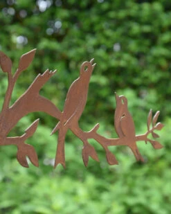 Zingende Vogels Op Bladertak, Ecoroest -Woondecoratie zingende vogels op bladertak ecoroest 4