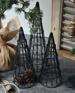 Woondecoratie 11 Zwarte Punt Draad Manden Set Van 3 Maten, Brynxz.